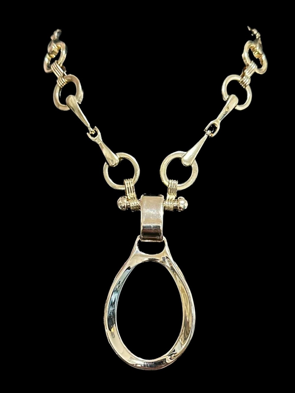 Gold Open Oval Pendant Necklace - Women's Jewelry